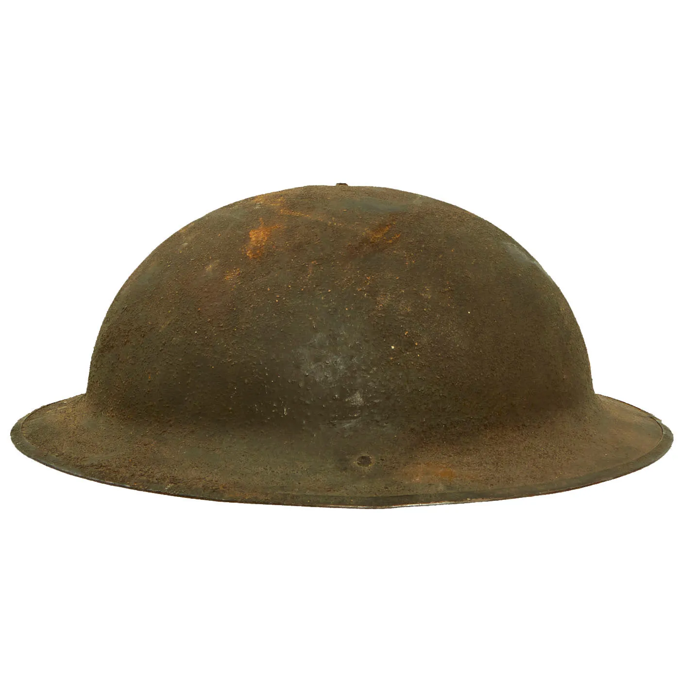 Original U.S. WWI Tank Corps of the American Expeditionary Forces Painted Doughboy Helmet With Liner and Chin Strap - Size 7