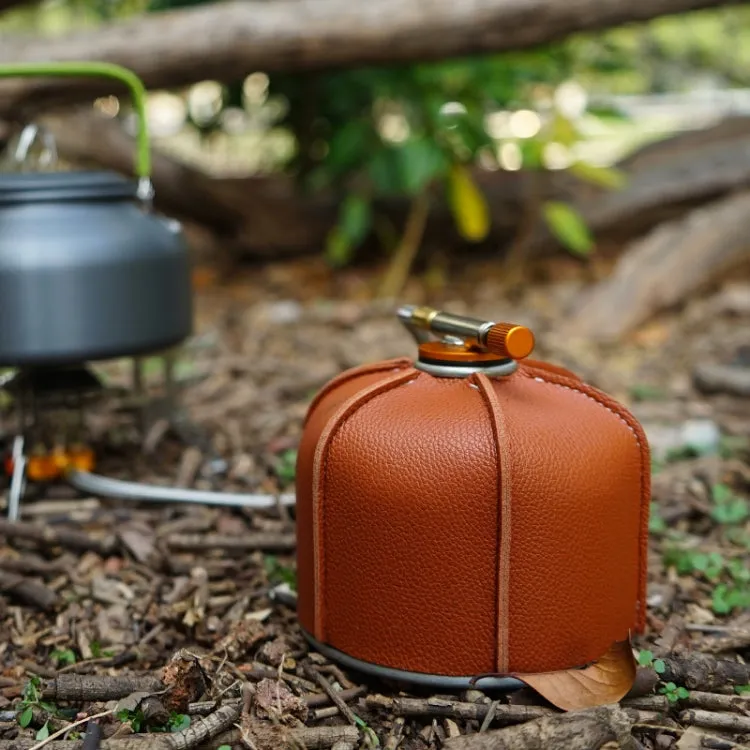 Outdoor Camping Flat Gas Tank Leather Case Camping Steam Lamp Fuel Tank PU Protective Cover For 230g Gas Tank