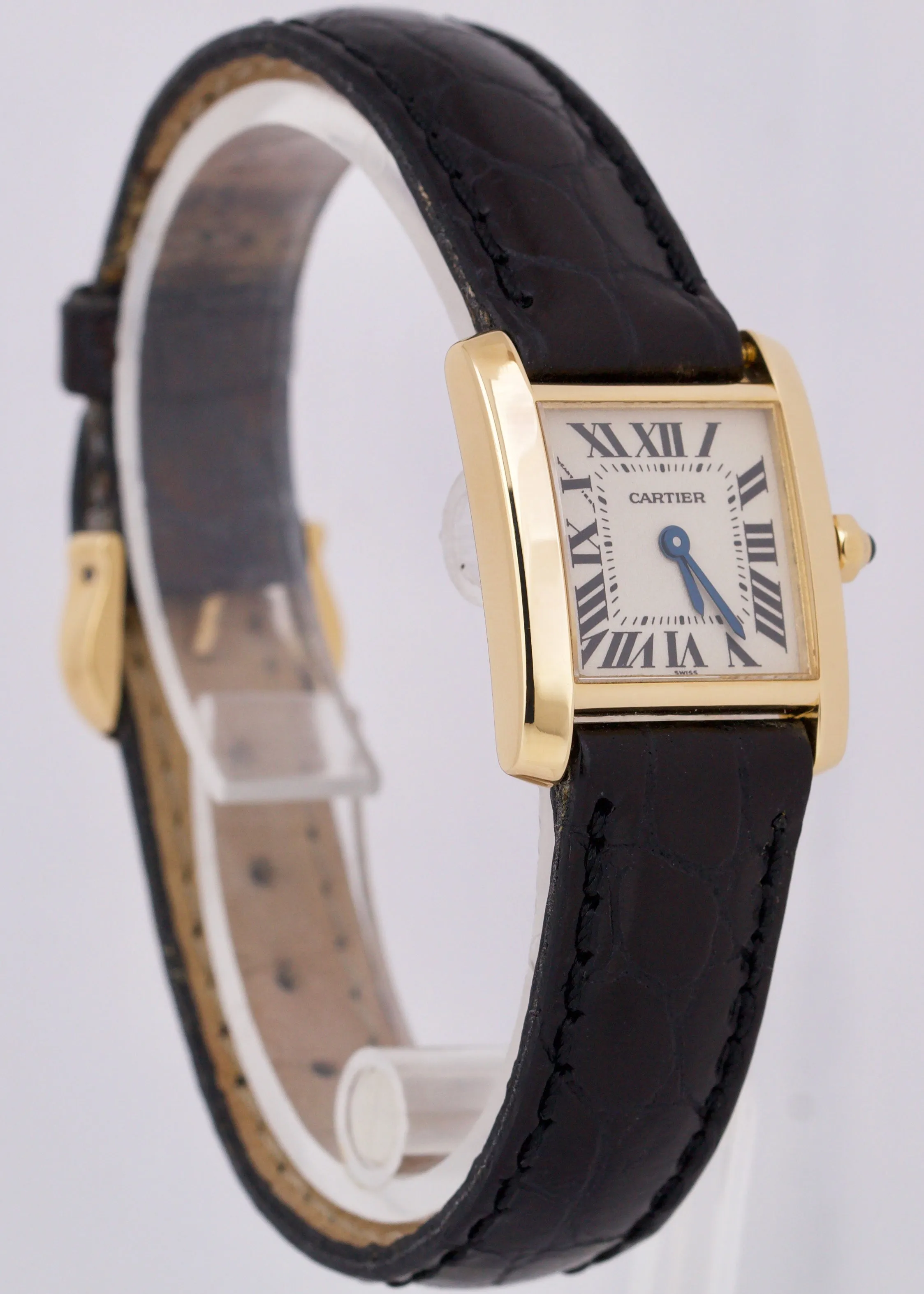 PAPERS Cartier Tank Francaise 18k Yellow Gold Ivory 20mm Quartz Leather 1820