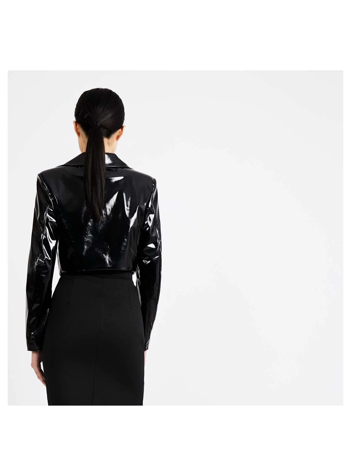 Patent Foux Leather Jacket