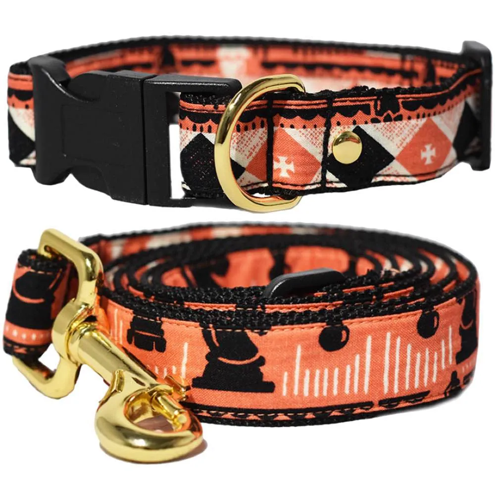 Pattefrenz Chess Collar & Leash Set (Medium)