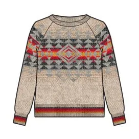 Pendleton Raglan Cotton Graphic Sweater in Driftwood Multi