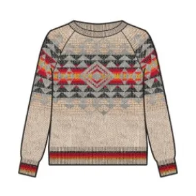 Pendleton Raglan Cotton Graphic Sweater in Driftwood Multi