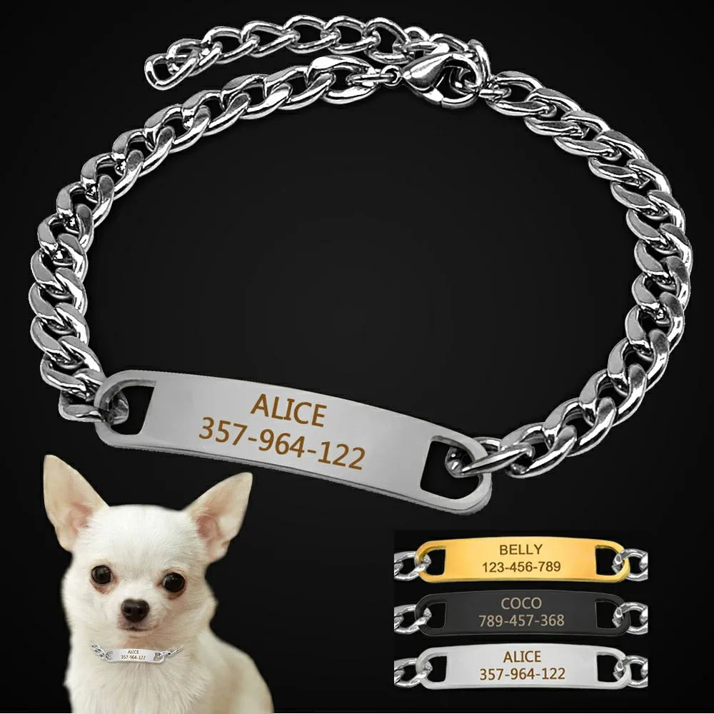 Personalized Chain Nameplate Collar