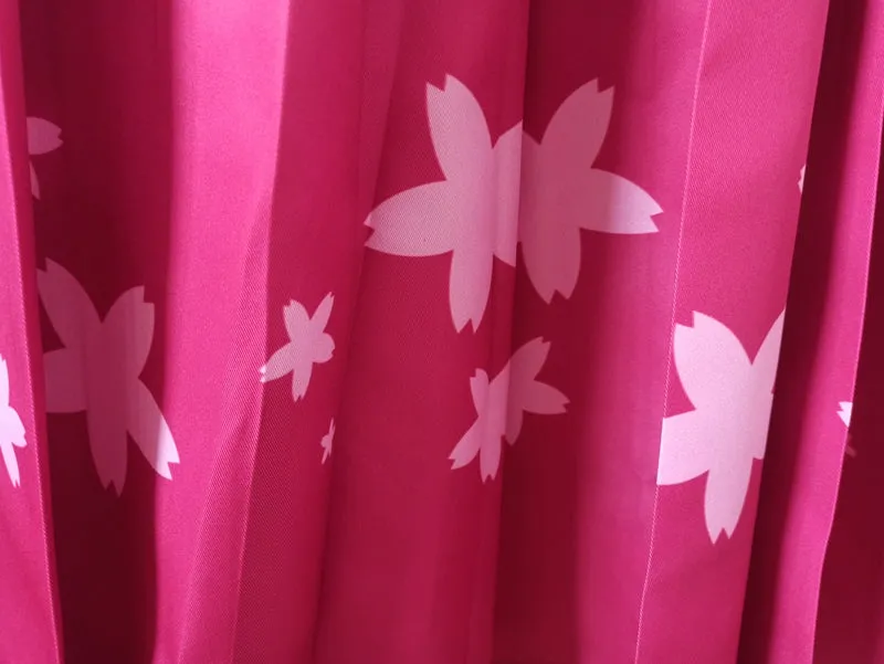 Pink Hemp Leaf Kimono Hakama Set