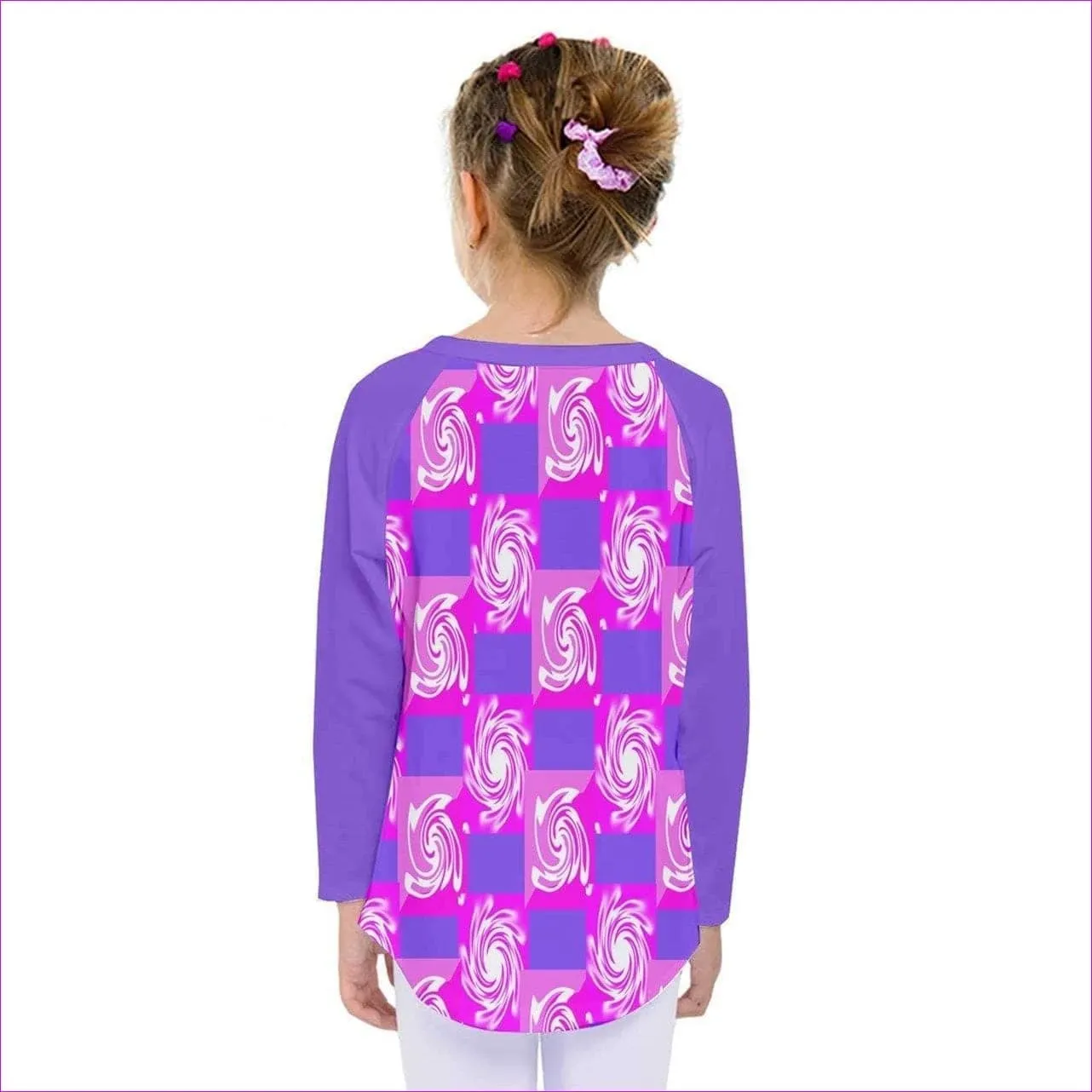 Pink Whirlwind Kids Long Sleeve Tee