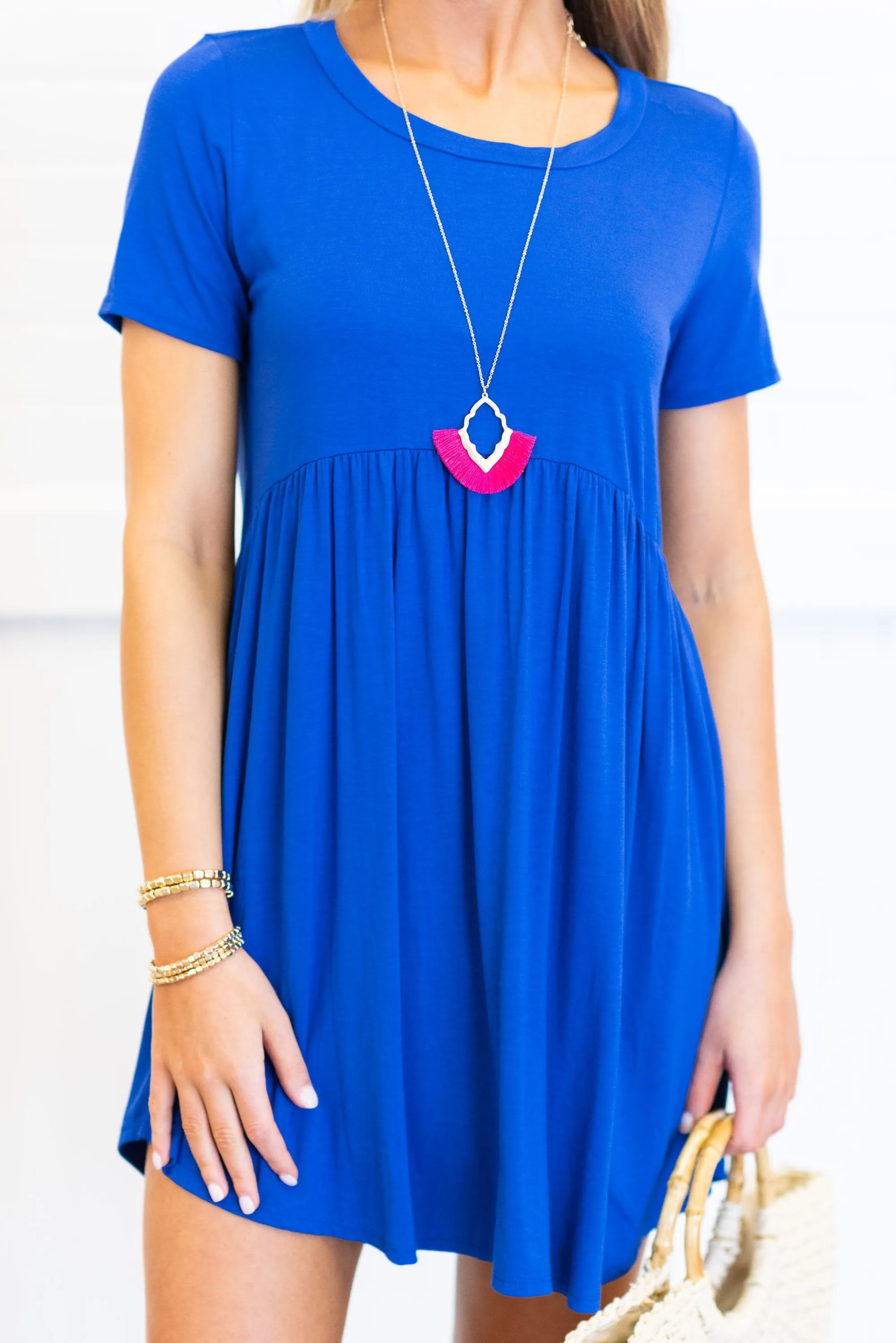 Playful Playlist Royal Blue Babydoll Dress