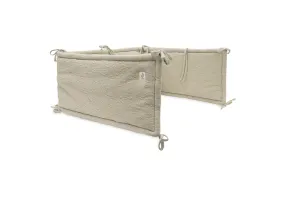 Playpen bumper 180x30cm Soft Waves - Olive Green