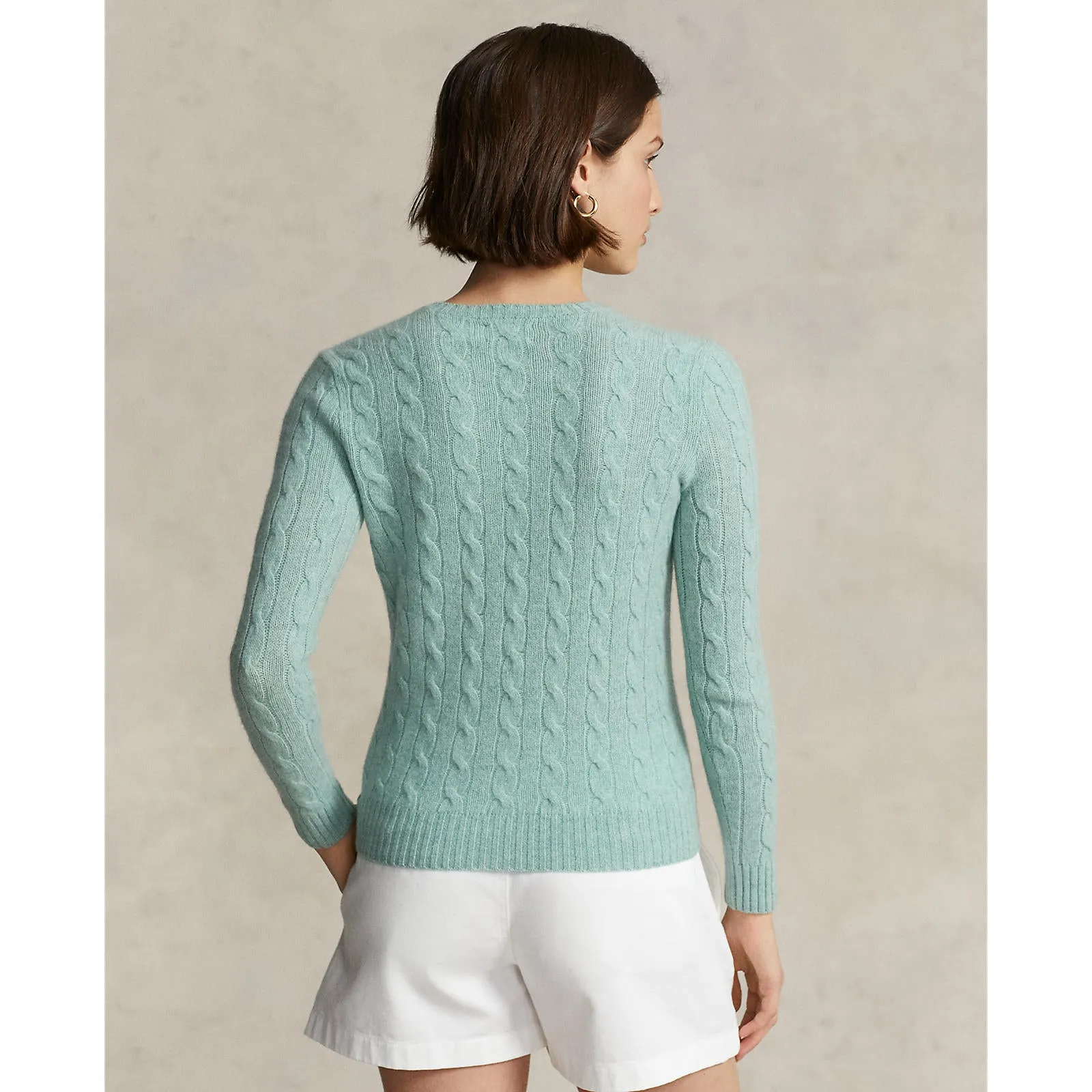 Polo Ralph Lauren - Julianna Cable Knit Crewneck Cashmere/Wool Sweater - April Green Melange