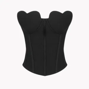 Pre Order:  Heart Strapless Crop Corset Top