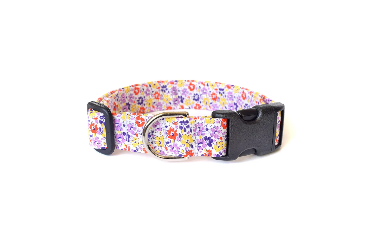 Purple Orange & Yellow Floral Dog Collar