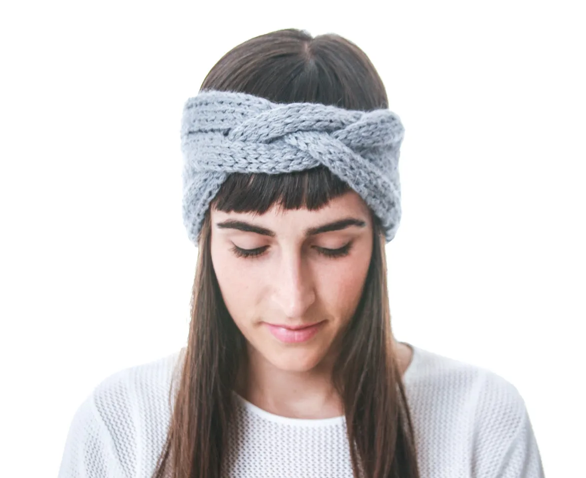 Quarry Braided Headband in Alpaca Merino Wool, hand knit in Canada