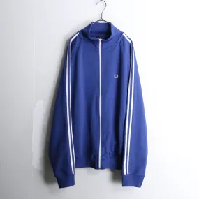 "FRED PERRY" blue × white zip up track jacket