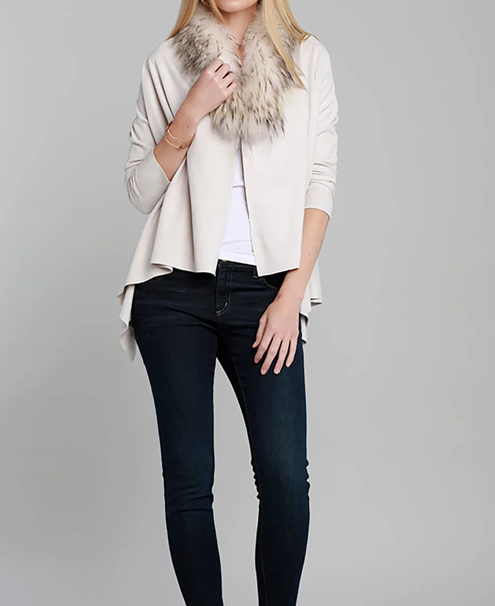 Raccoon Fur Collar Cardigan