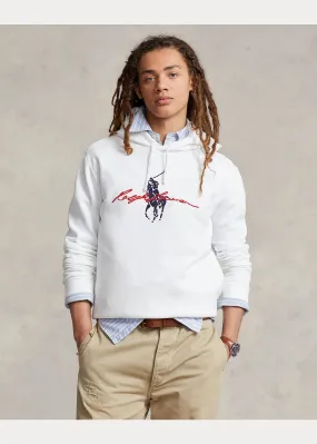 Ralph Lauren Big Pony Logo Fleece Hoodie | White