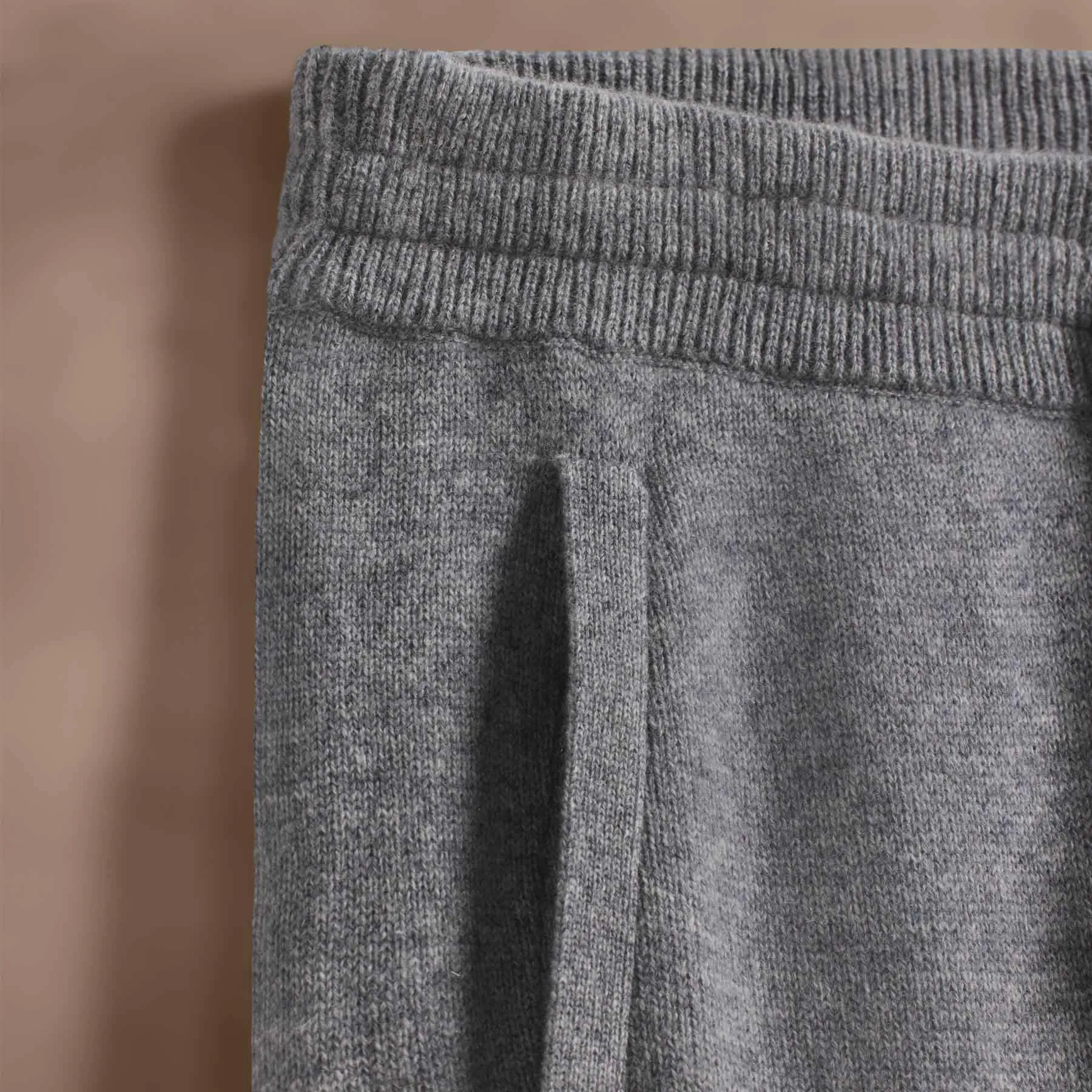 Recycled Cashmere Track Pant with Pockets - Heather Grey