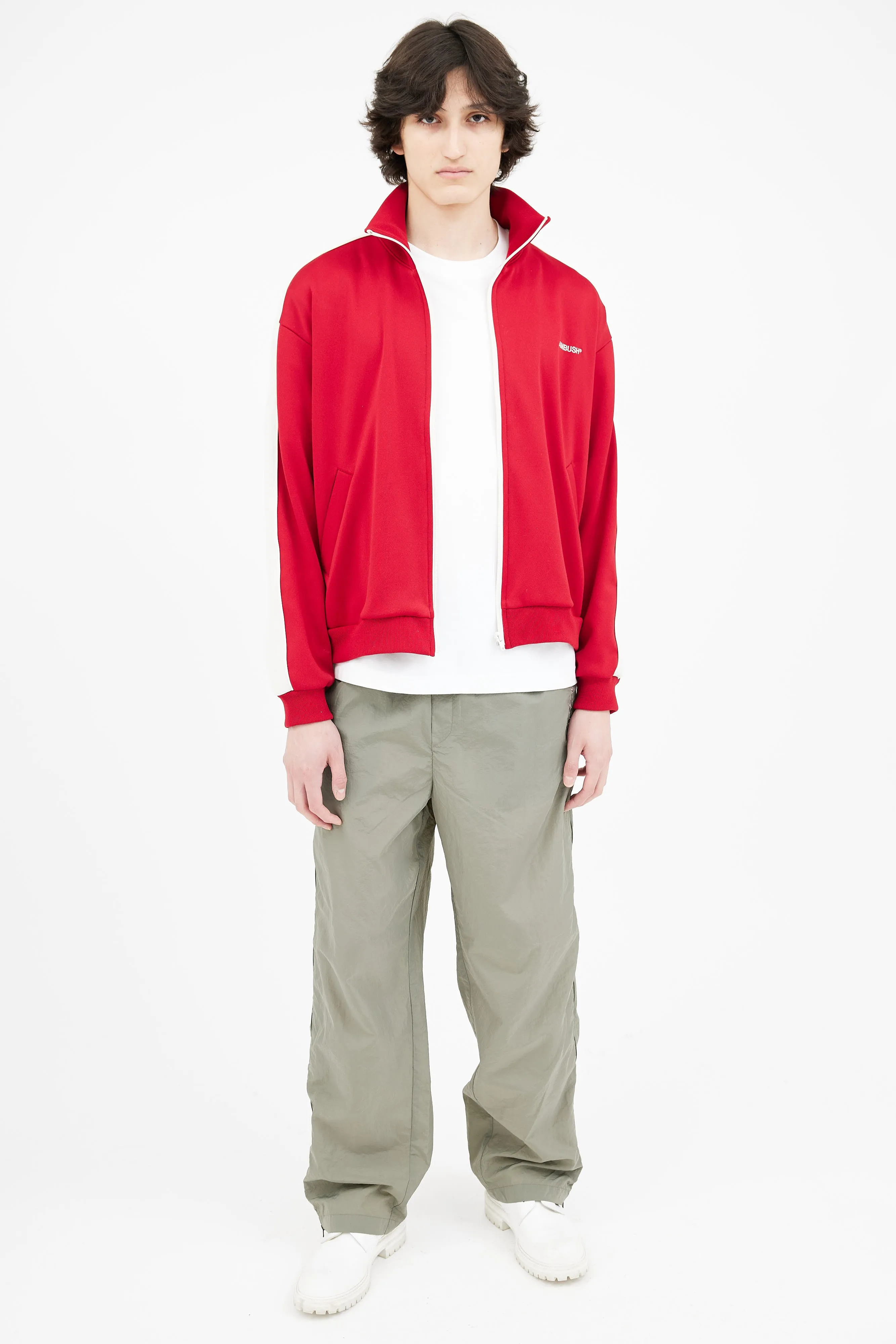 Red & Cream Side Stripe Track Jacket