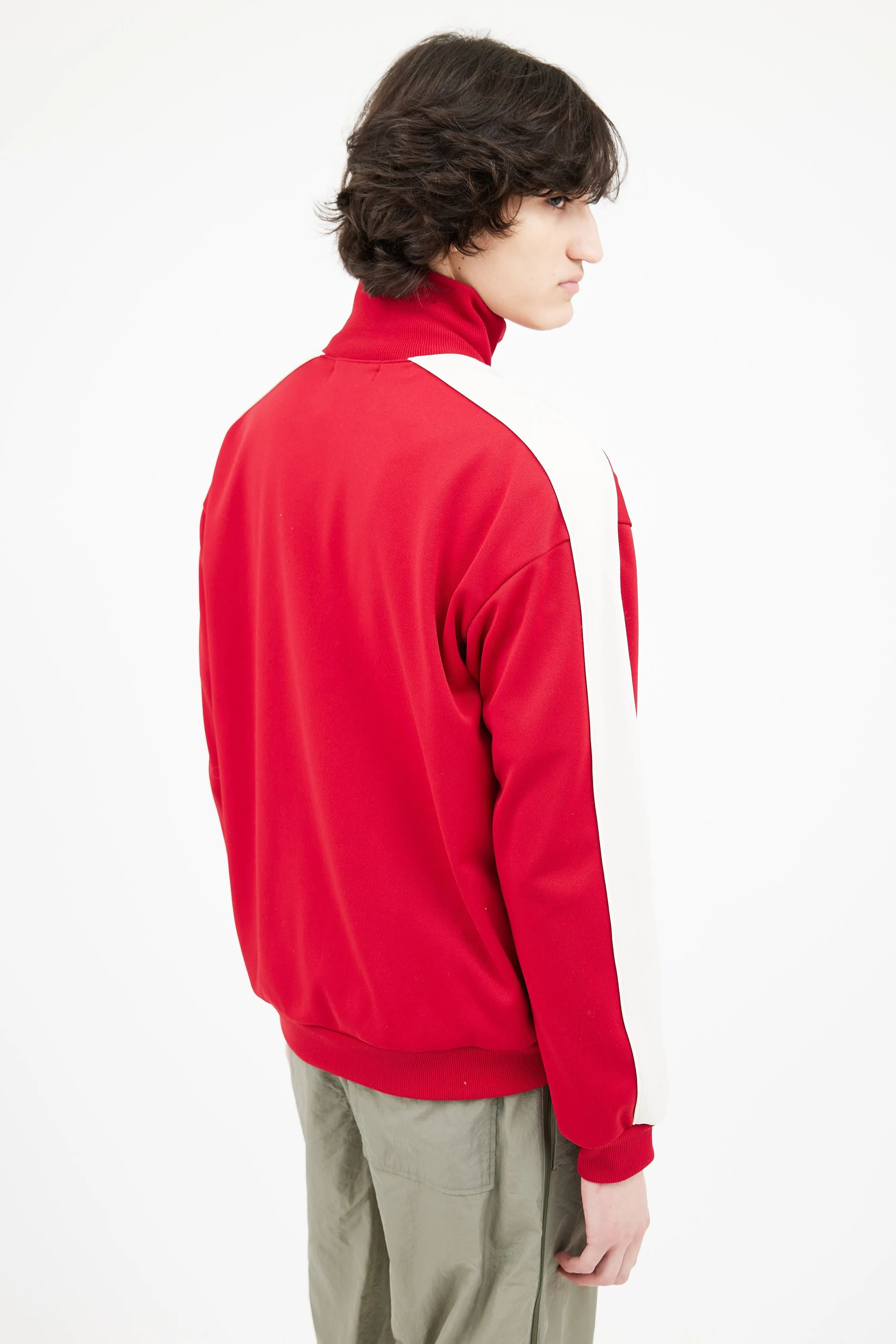 Red & Cream Side Stripe Track Jacket