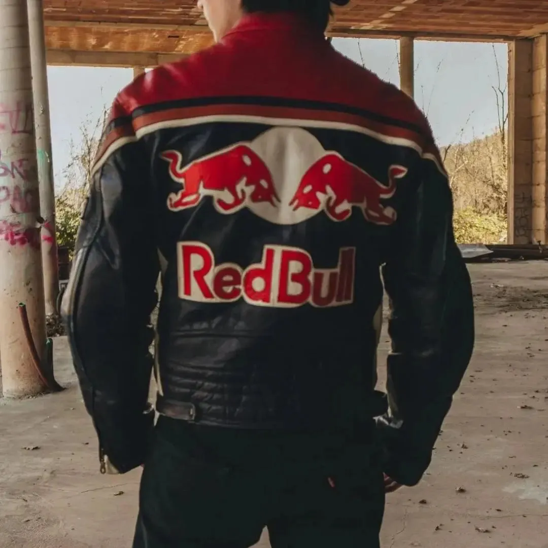 Redbull Leather Jacket - Black & Red