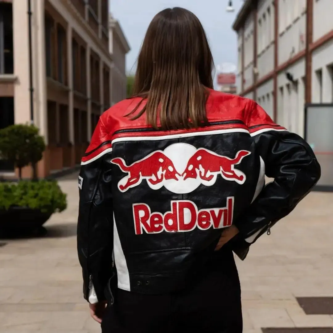 Redbull Leather Jacket - Black & Red