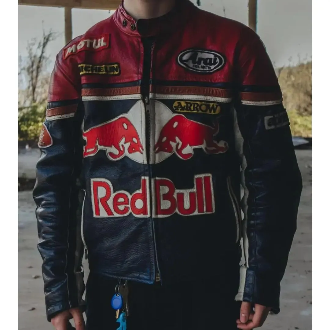 Redbull Leather Jacket - Black & Red