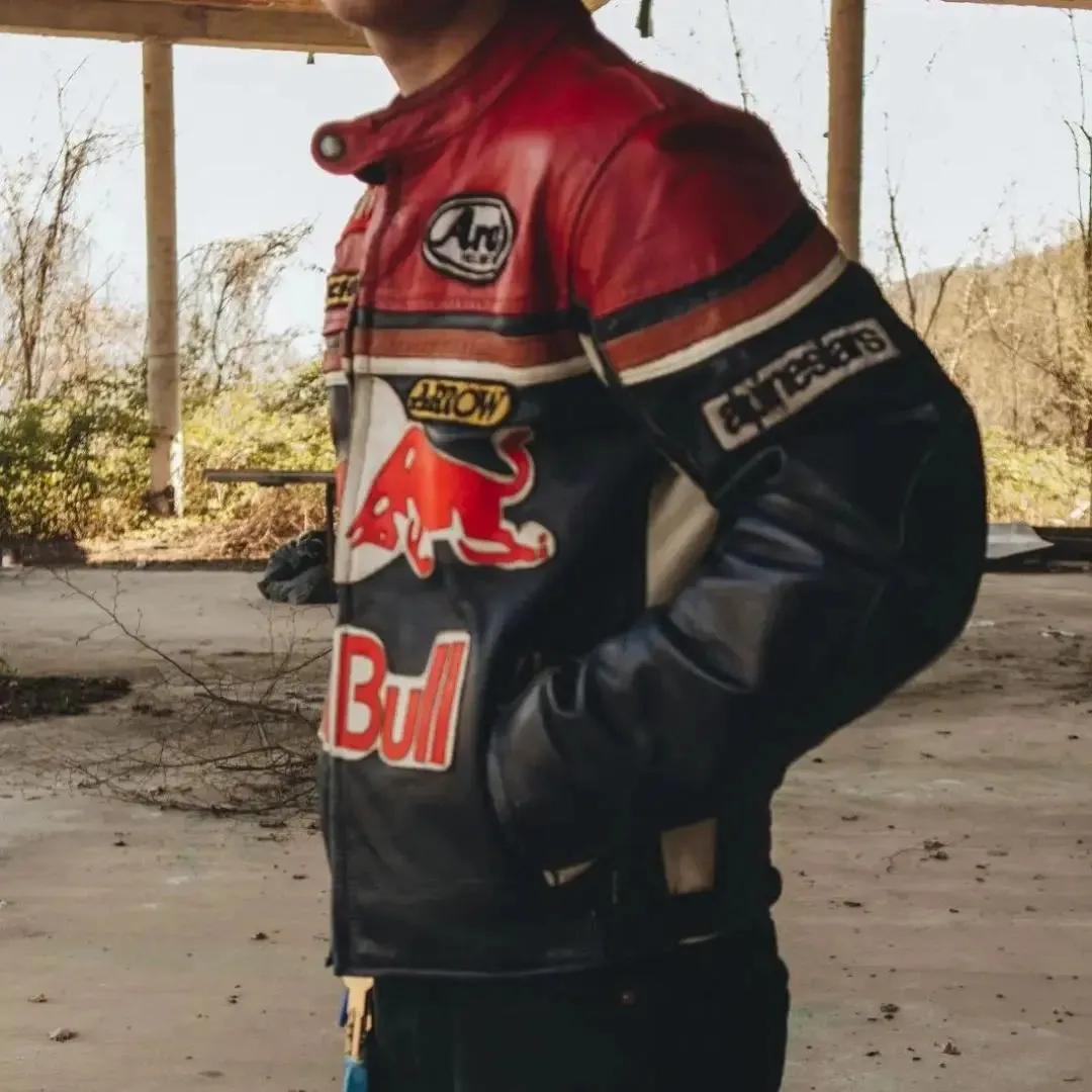 Redbull Leather Jacket - Black & Red