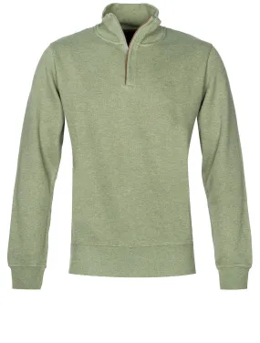 Sacker Rib Half-Zip Sweatshirt Olive Melange