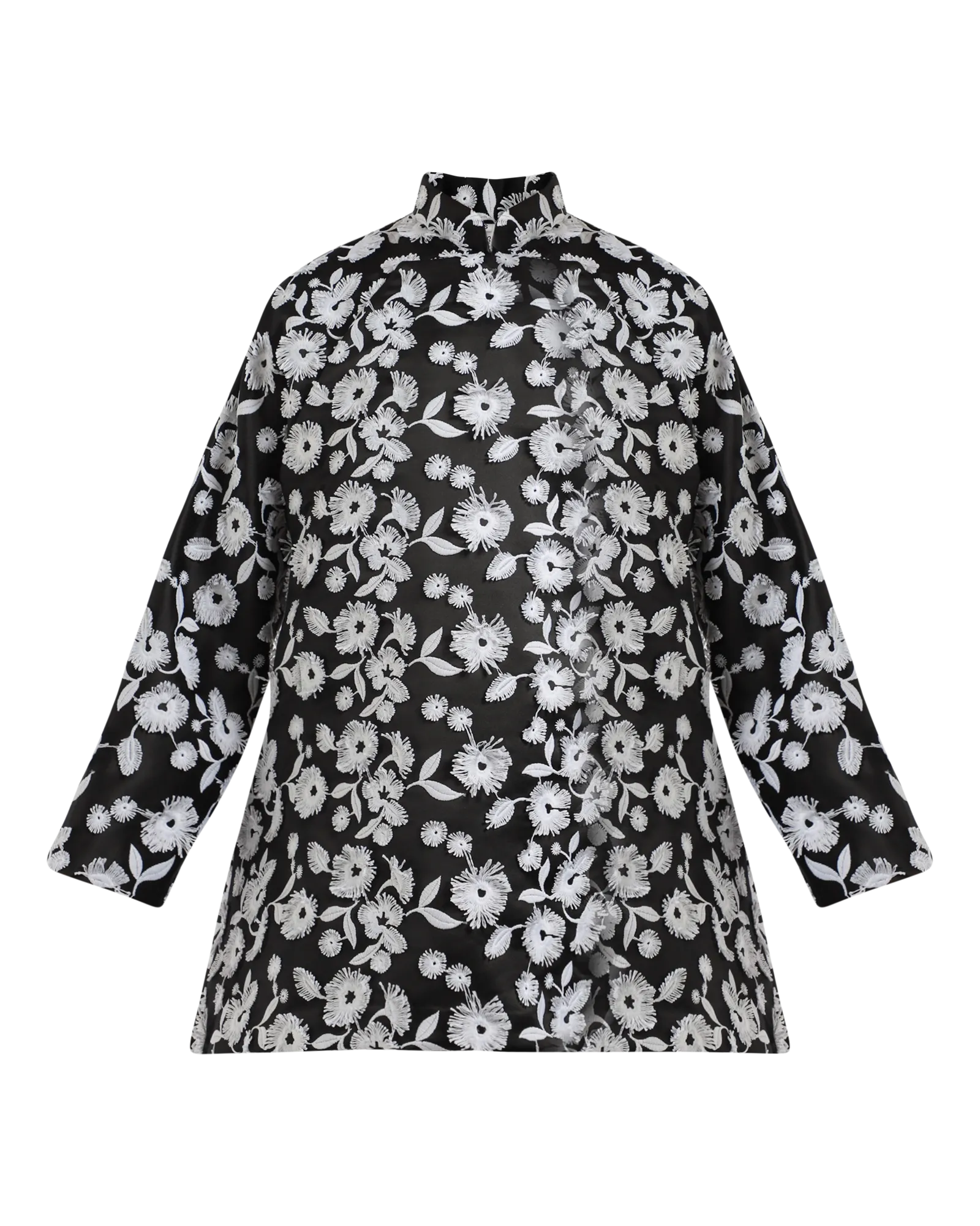 Satin Flower Embroidered Jacket