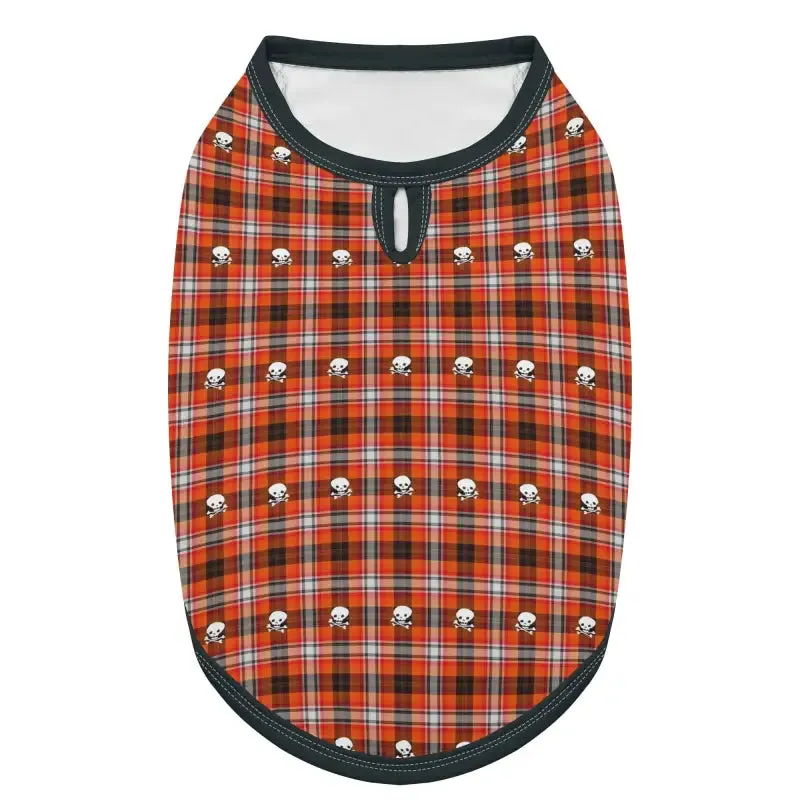 Skull Plaid Pet Jackets for Stylish Dogs and Cats