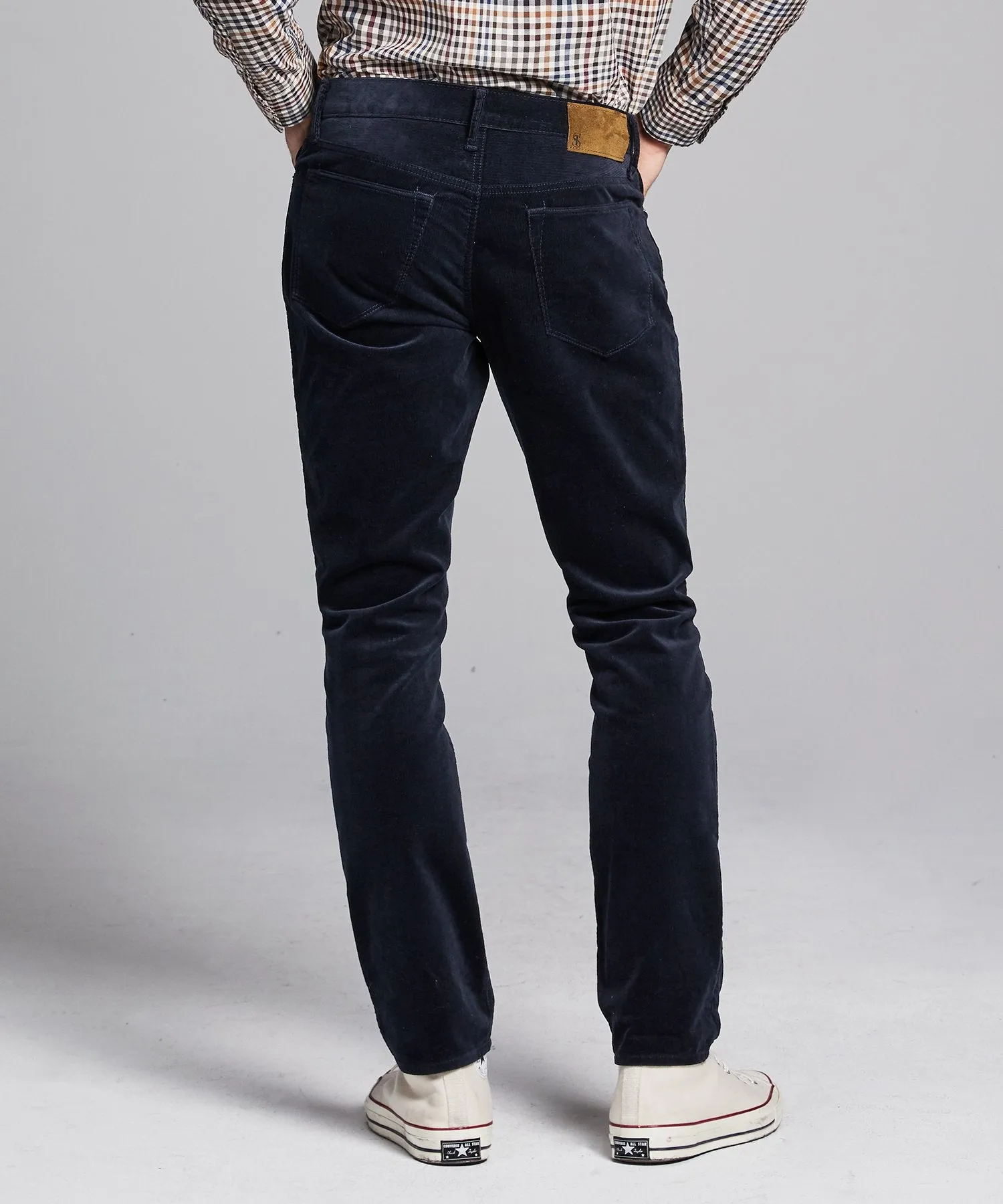 Slim Fit 5-Pocket Stretch Italian Cord in Navy