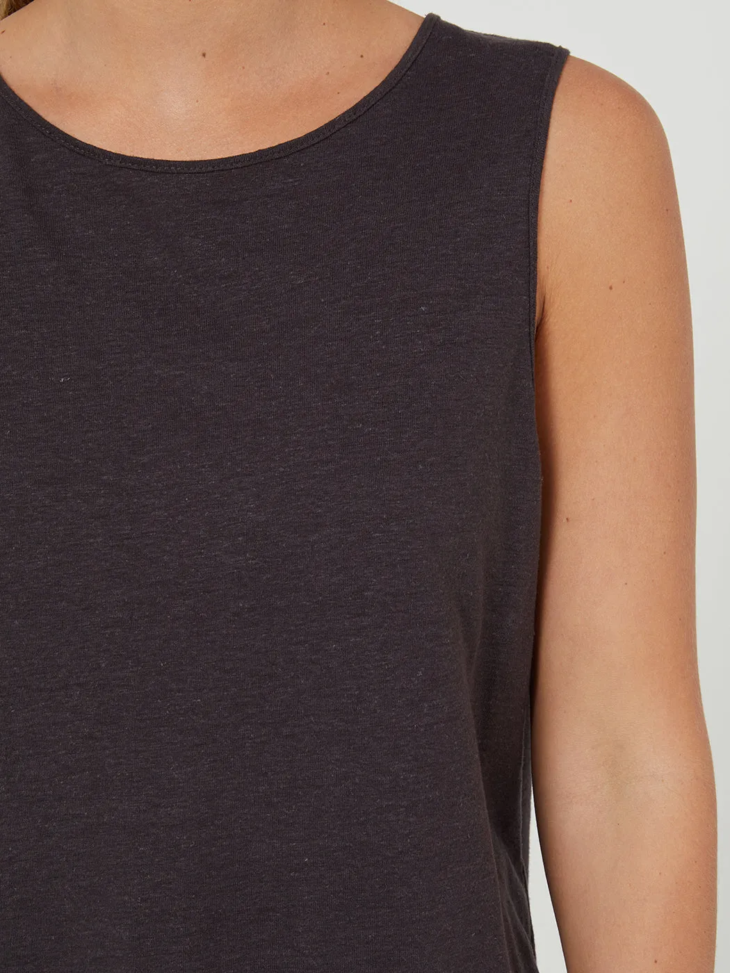 Slouchy Hemp Tank - Charcoal