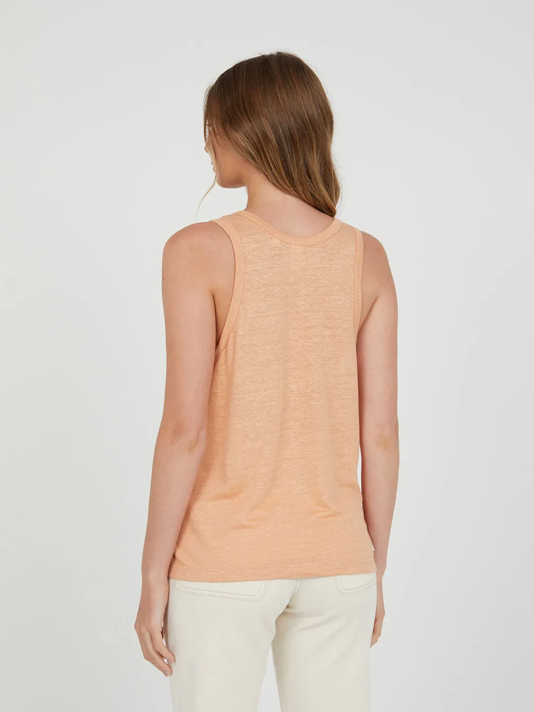 Slouchy Linen Tank - Toast