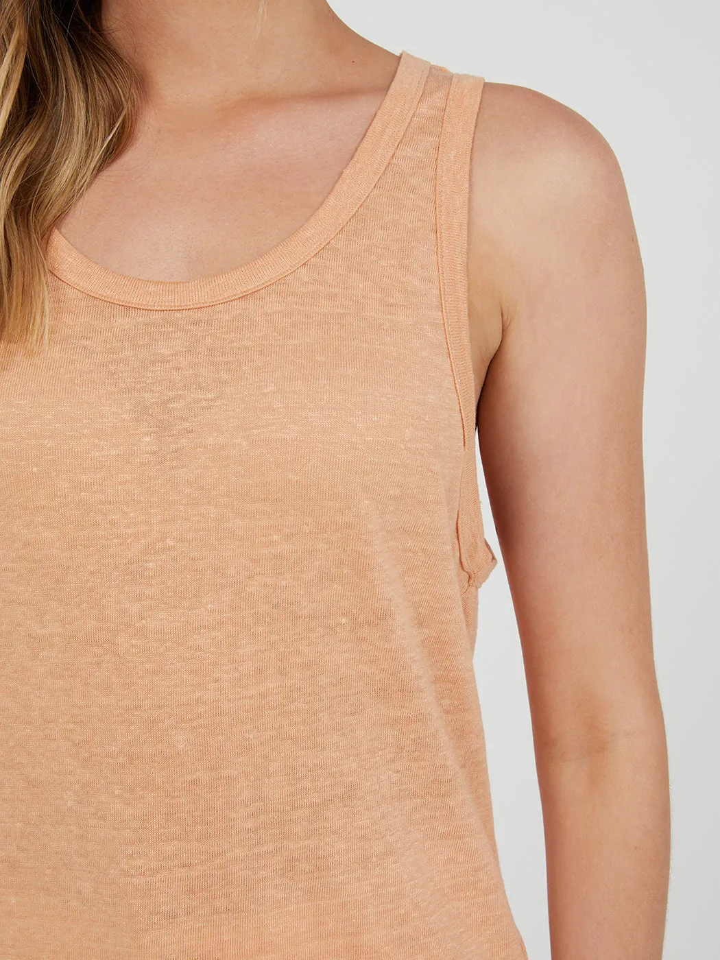 Slouchy Linen Tank - Toast