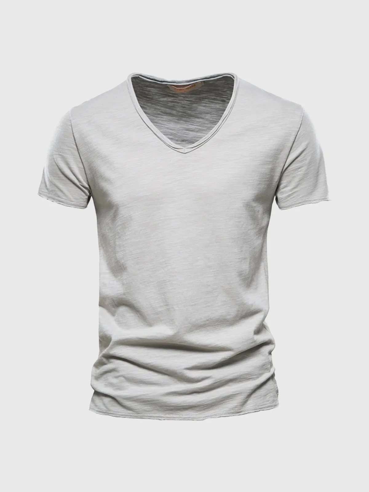 Slub Cotton V-neck T-shirt