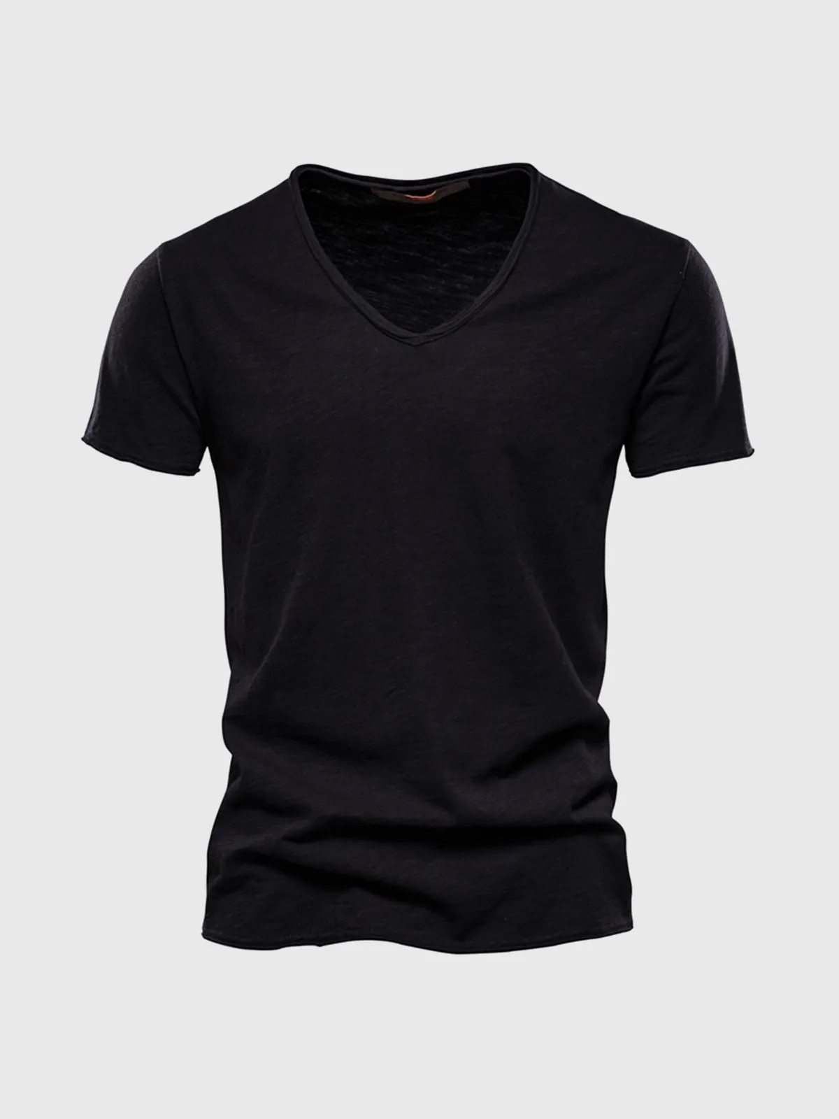 Slub Cotton V-neck T-shirt