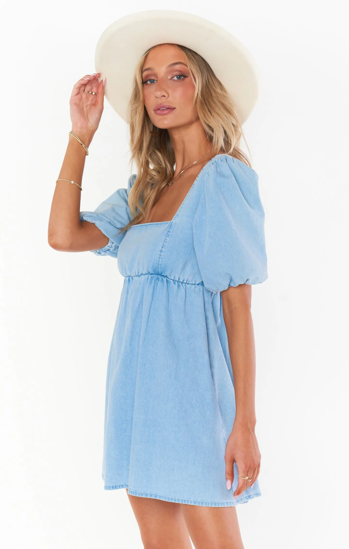 Smitten Babydoll Dress ~ Sky Blue