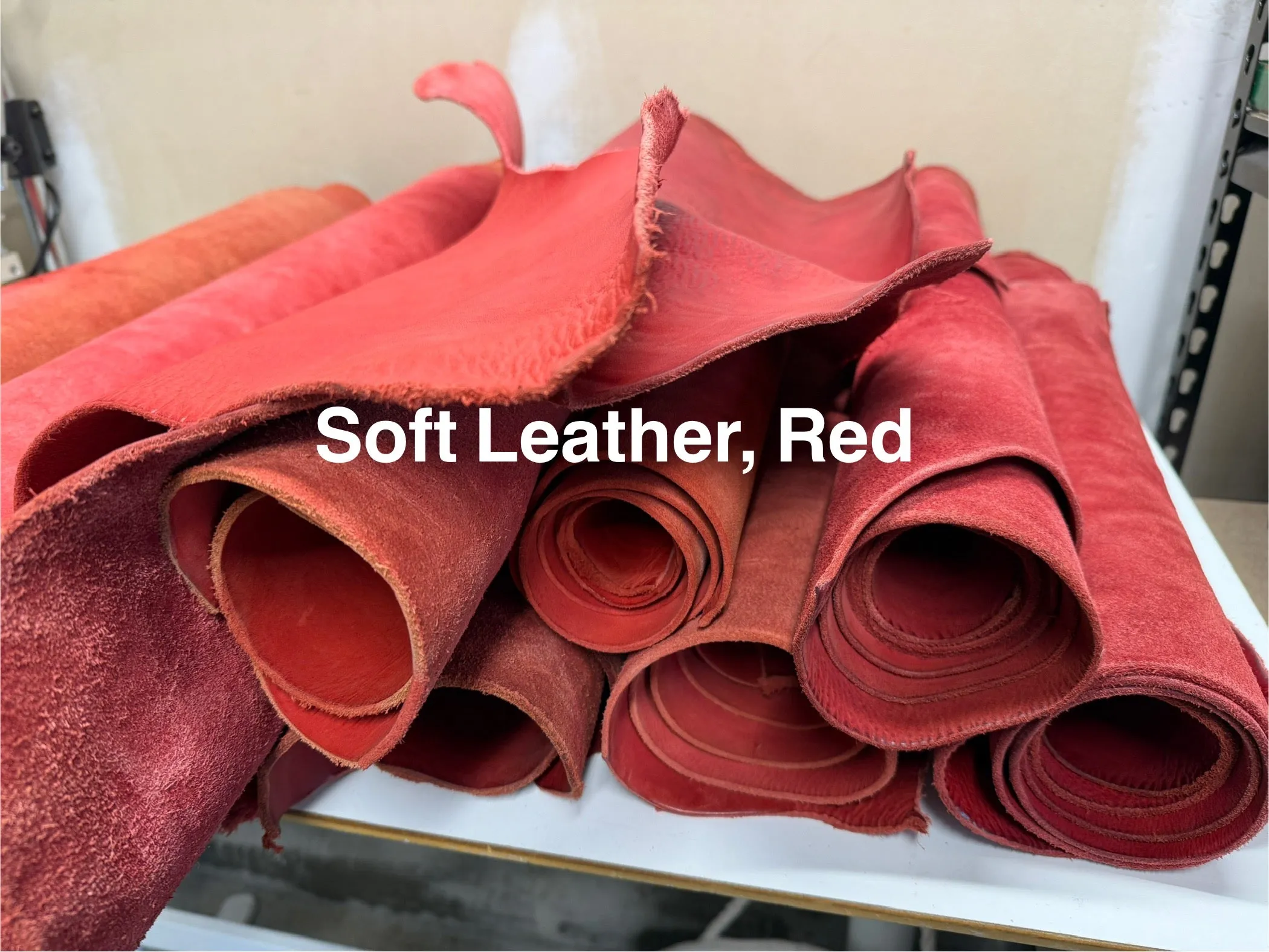 Soft Leather, Vegetable-Tanned Leather,Red