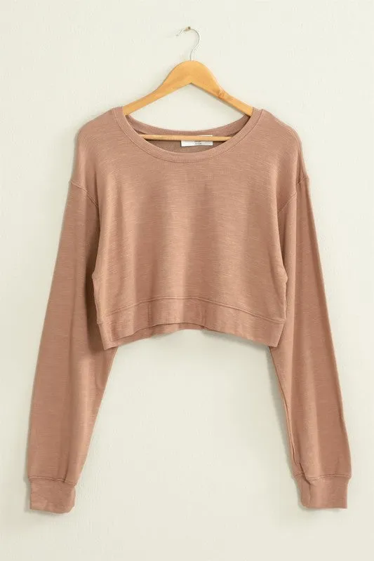 Soul Mate Drop-Shoulder Cropped Sweatshirt