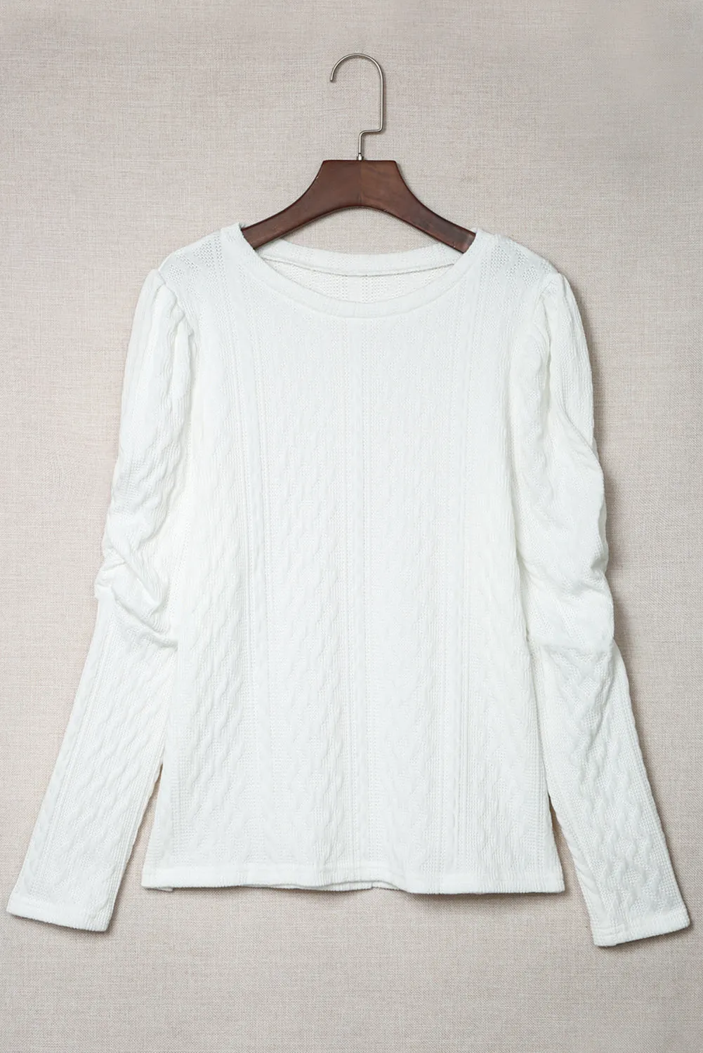 Textured Puff Sleeve Knit Top