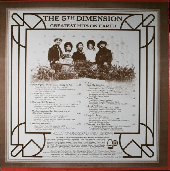 The Fifth Dimension - Greatest Hits On Earth (LP, Comp) (VG )