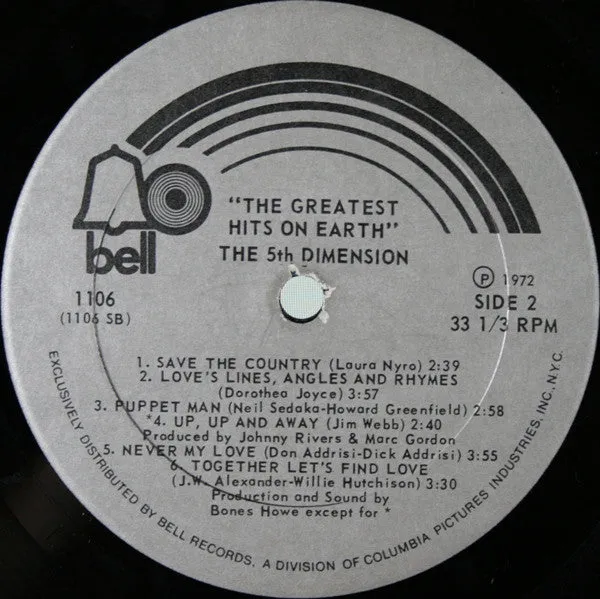 The Fifth Dimension - Greatest Hits On Earth (LP, Comp) (VG )