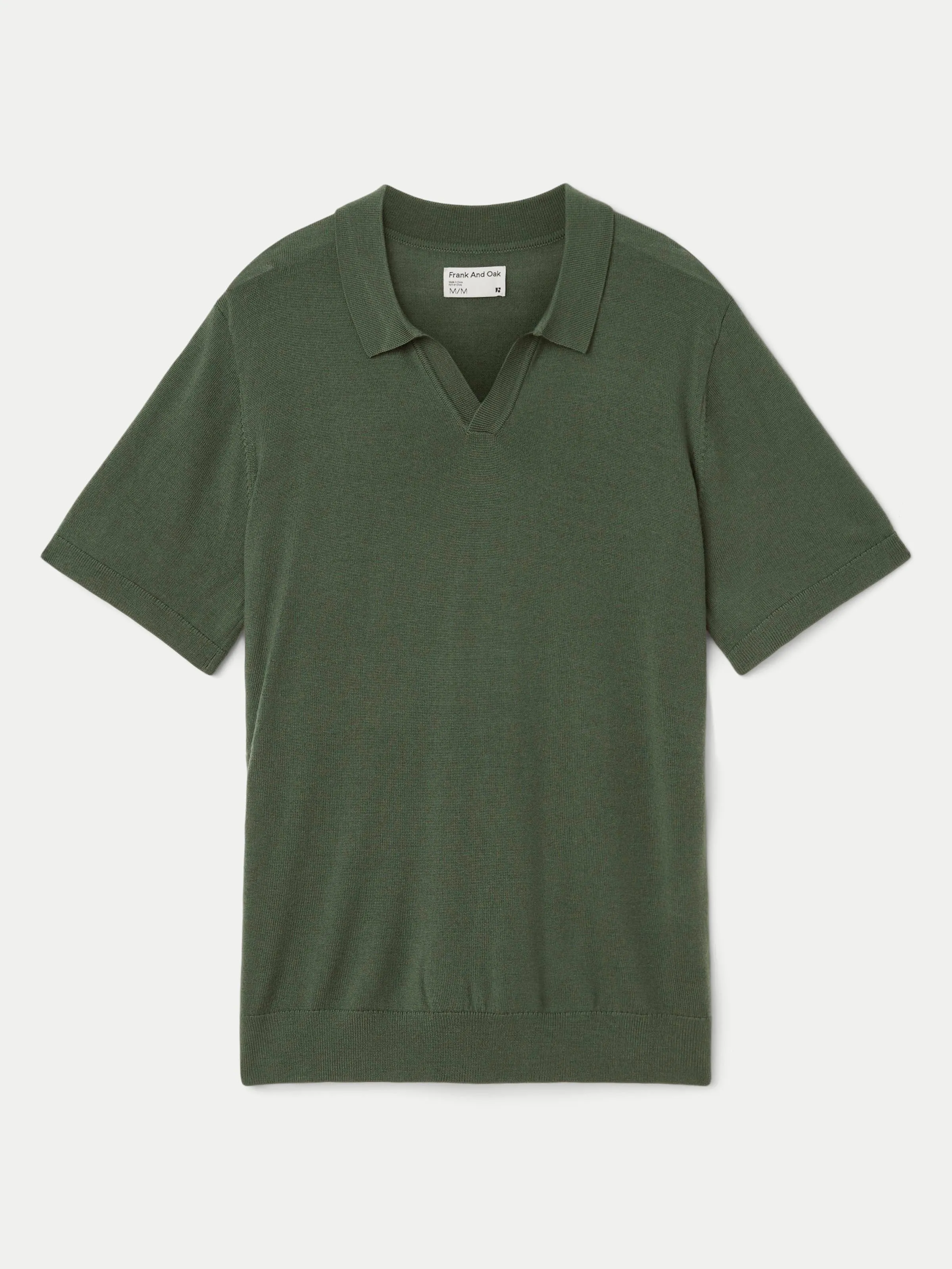 The Johnny Collar Merino Polo in Light Green