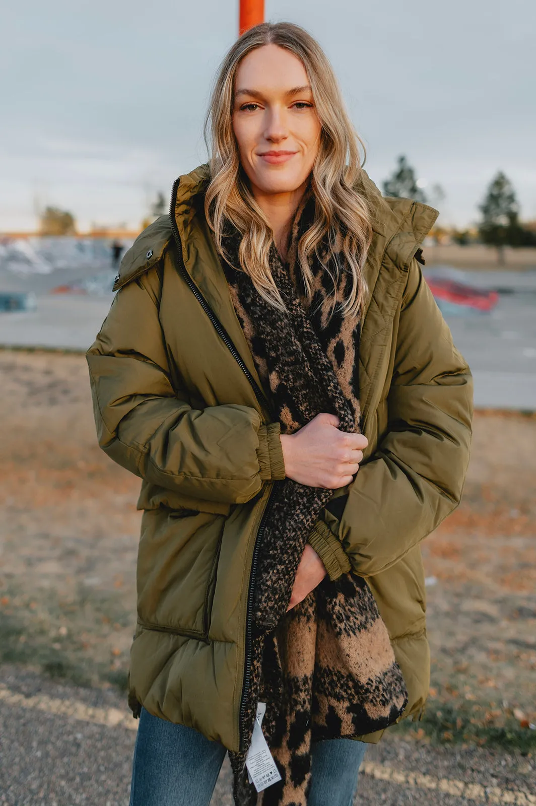 The Kae Puffer Coat - Olive - PLUS