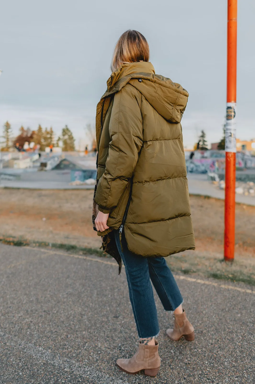 The Kae Puffer Coat - Olive - PLUS