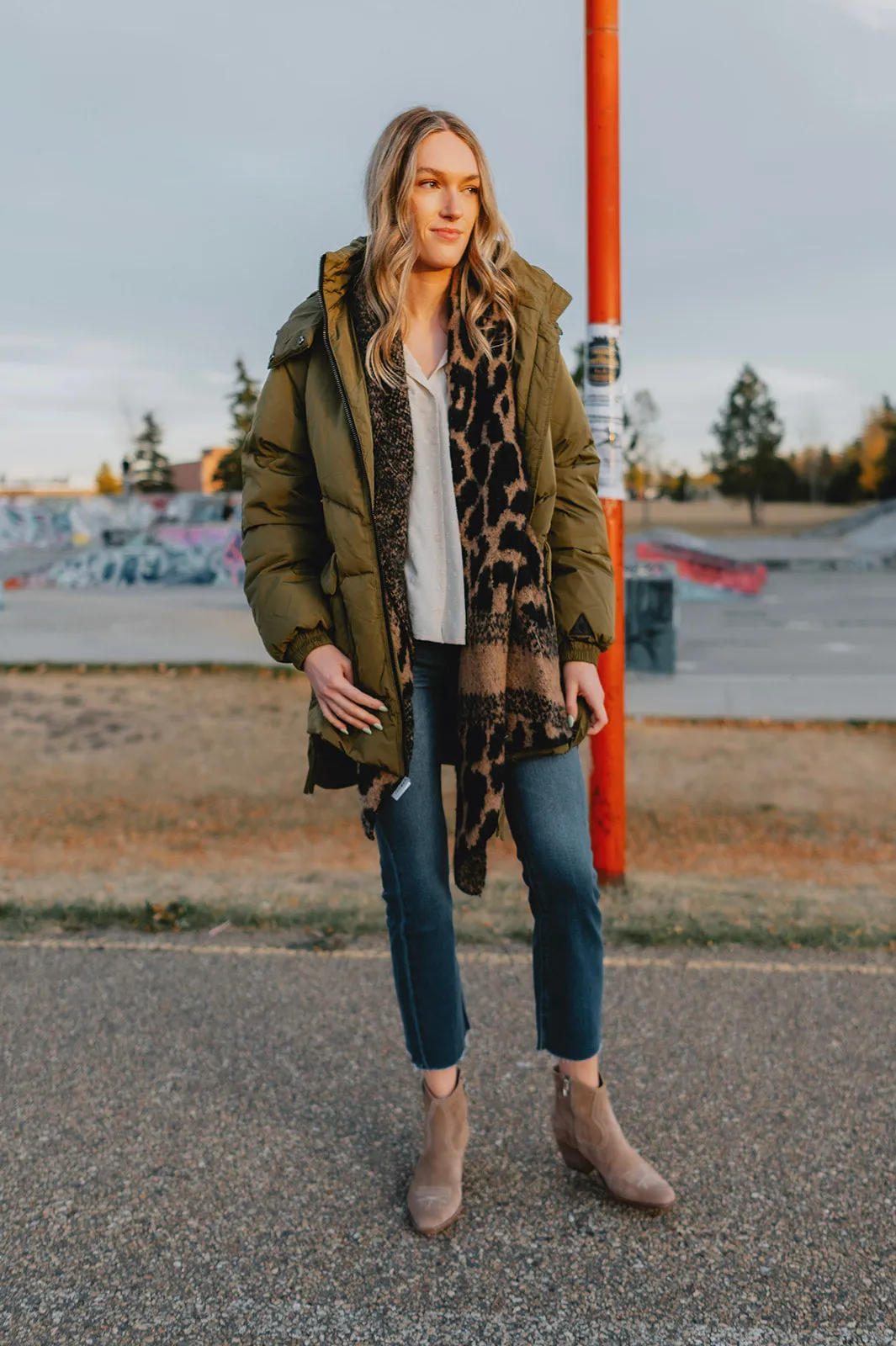 The Kae Puffer Coat - Olive - PLUS