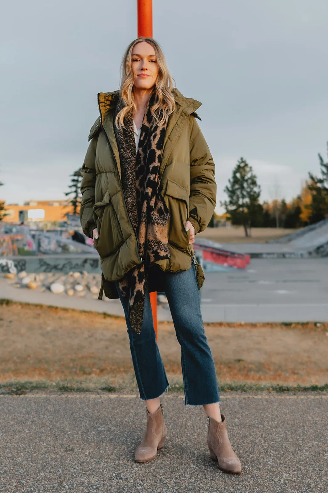 The Kae Puffer Coat - Olive - PLUS