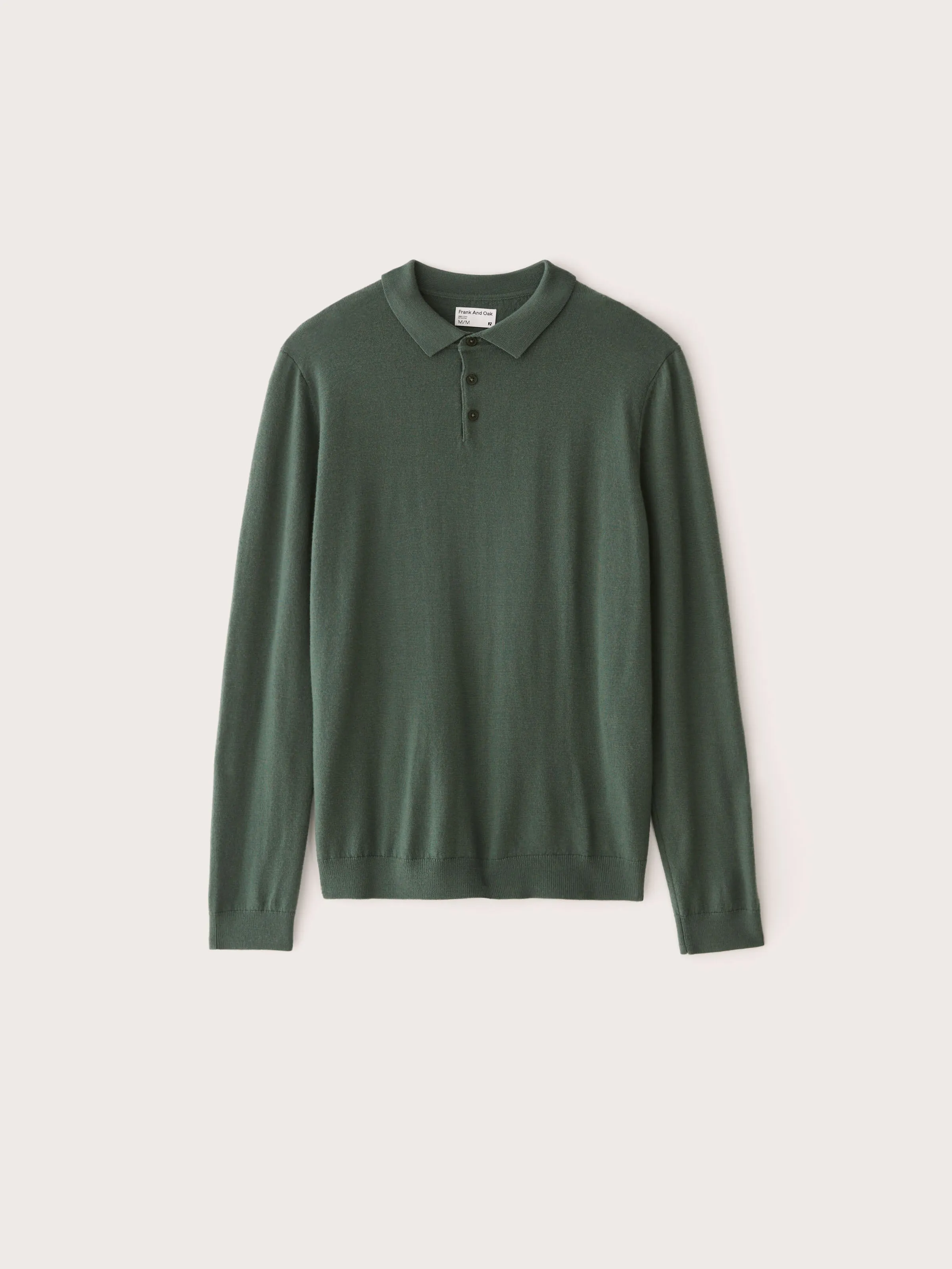 The Merino Polo Sweater in Light Green