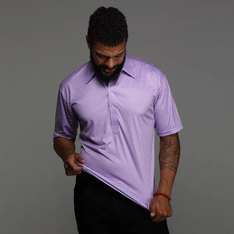 The Original Dress Collar Polo™ Lavender Gingham