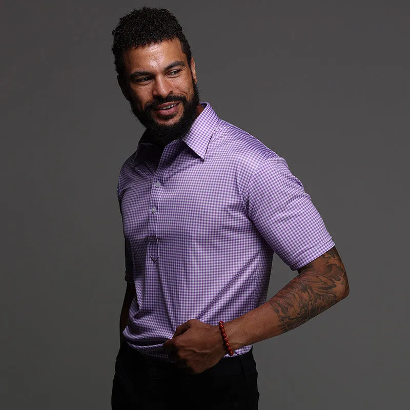 The Original Dress Collar Polo™ Lavender Gingham