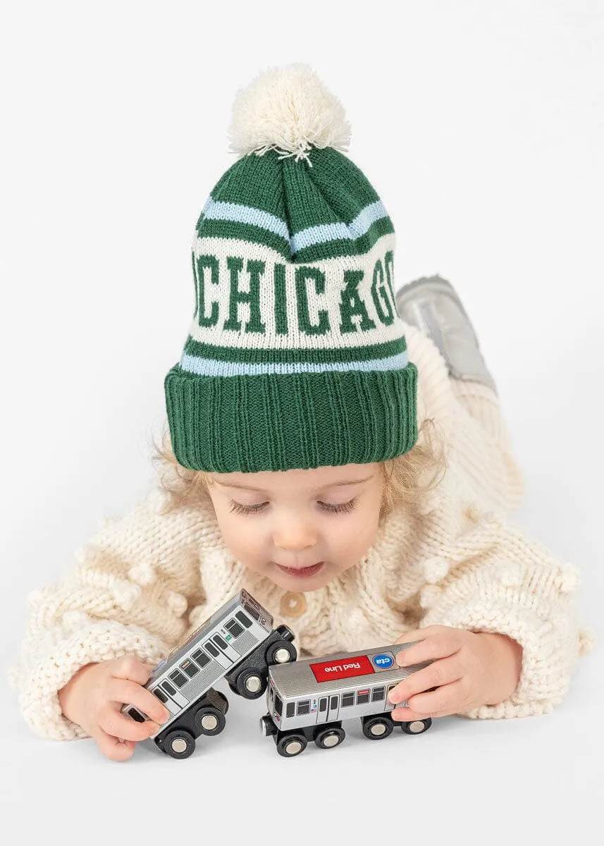 Toddler Mad Hatter Chicago Pom Beanie - Emerald